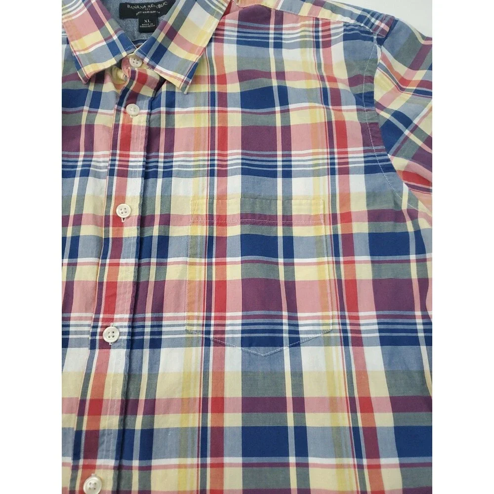 Banana Republic Men's‎ Soft Wash Slim Fit Long Sleeve Button Up Dress Shirt, XL